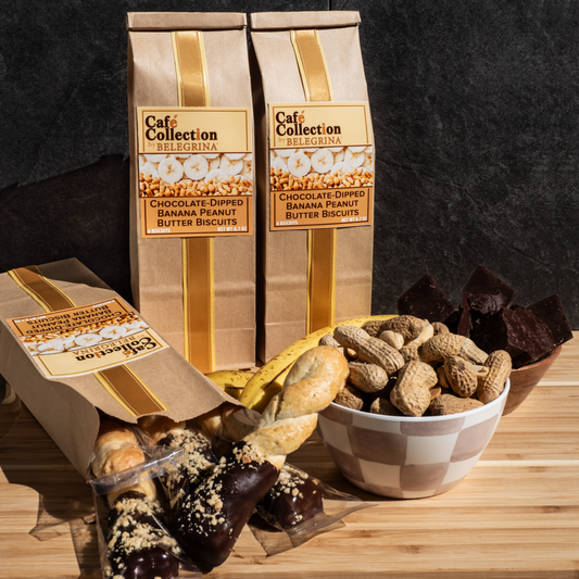 Chocolate-Dipped Banana Peanut Butter Biscuit