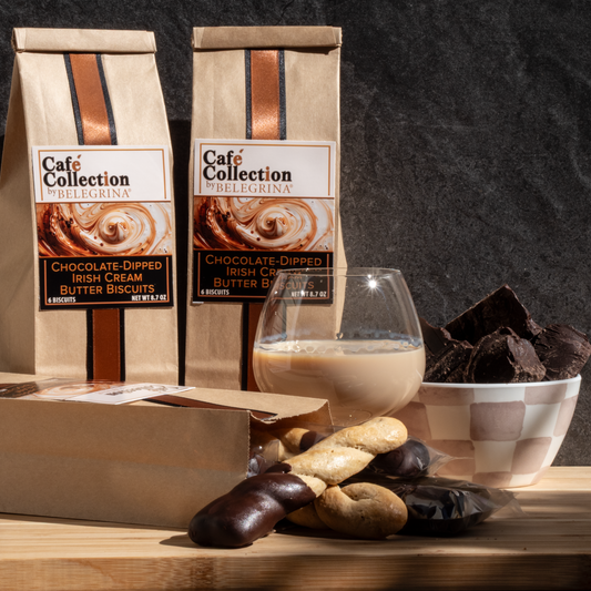 Chocolate-Dipped Irish Cream Butter Biscuit